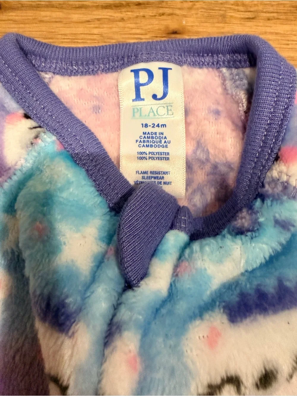 Toddler girl zip up fleece footie pajamas
